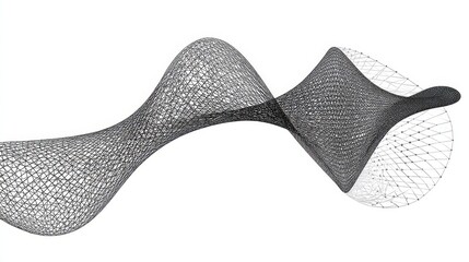 Obraz premium Abstract Stippled Wave Forms in Black and White on Clean White Canvas