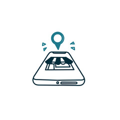 doodle store location on mobile phone illustration related