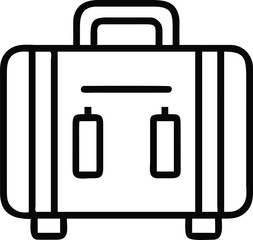 Simple line art illustration of a classic travel suitcase, ready for adventure.