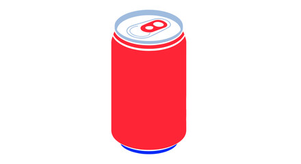 Obraz premium Isometric Illustration of a Red Aluminum Soda Can.
