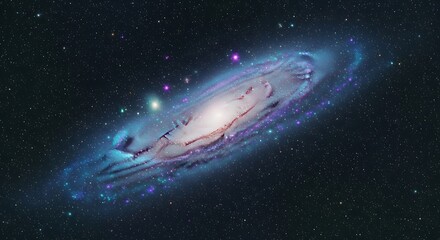 Obraz premium Vast Spiral Galaxy in Deep Space with Distant Stars