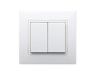  White Light Switch in &lsquo;On&rsquo; Position, Front View, Isolated on Transparent Background