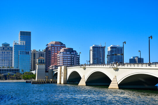 Royal Park Drawbridge leading from downtown West Palm Beach to Palm Beach Island in Palm Beach County, Florida
