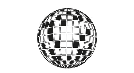 Rotating Sphere with Square Pattern in Black and White