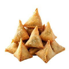 Tasty samosas with spicy sauce!. PNG image, transparent background