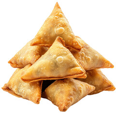 Tasty samosas with spicy sauce!. PNG image, transparent background