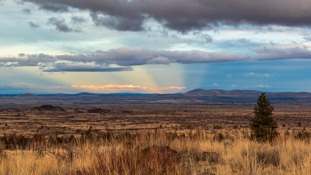Volcanic Landscape at Lava Beds National Monument in Winter