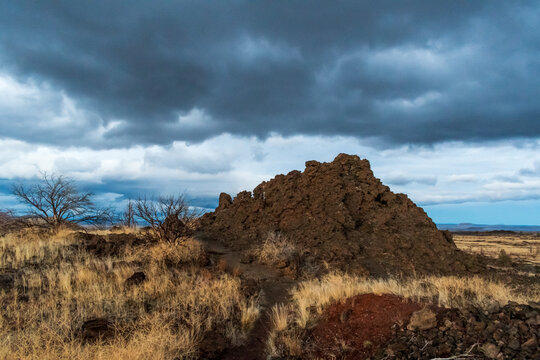 Volcanic Landscape at Lava Beds National Monument in Winter