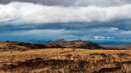 Volcanic Landscape at Lava Beds National Monument in Winter