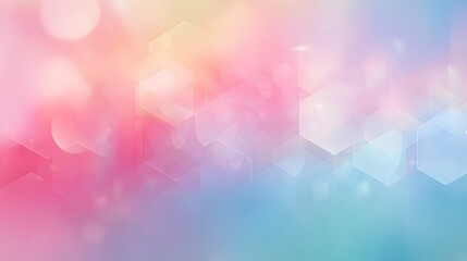 A soft, pastel-toned background showcases a network of translucent hexagons, creating a delicate and ethereal feel.