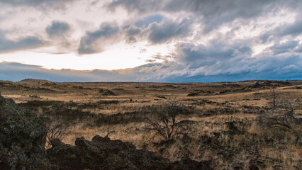 Volcanic Landscape at Lava Beds National Monument in Winter