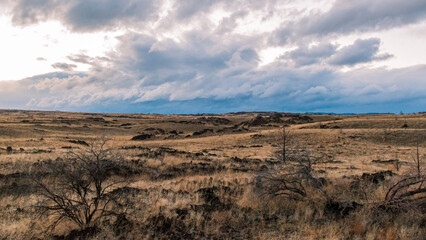Volcanic Landscape at Lava Beds National Monument in Winter