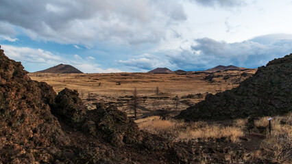 Volcanic Landscape at Lava Beds National Monument in Winter