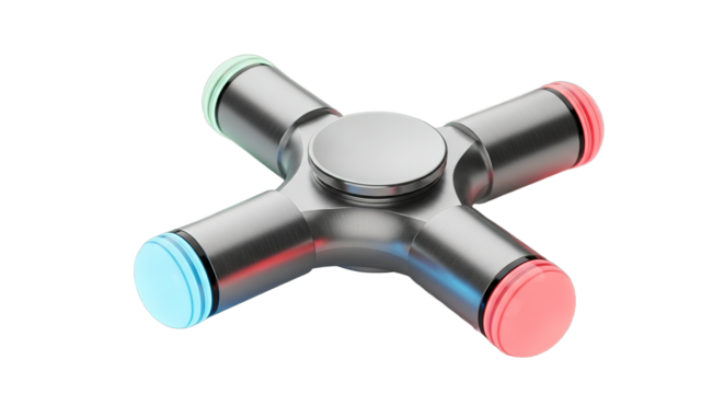 Four Arm Spinner Toy Close Up Studio Shot