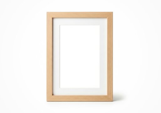 Empty photo frame isolated on white background, clean commercial stock photo.