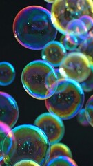 Naklejka premium Colorful soap bubbles in motion
