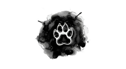 Paw Print Ink Abstract Art Design Graphic