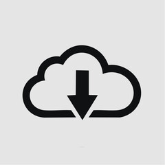 Obraz premium Modern vector icon illustrating data download from cloud storage, representing digital access, file management, and online content acquisition for various applications and services