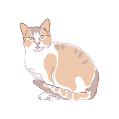 Continuous line art hands drawing of puppy aesthetic illustration