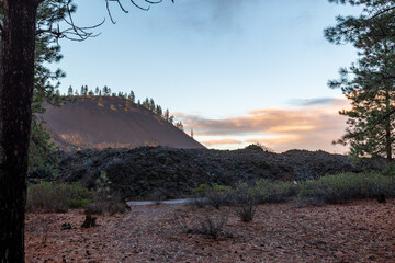 Volcanic Landscape in Autum Light, Newberry National Monument, Oregon, USA