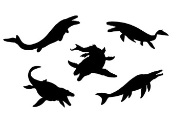 Silhouette of a Mosasaurus Prehistoric Marine Reptile