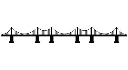 a long bridge spanning water with sturdy supports