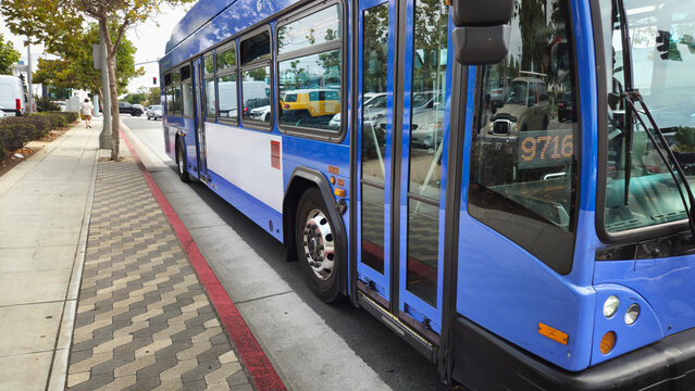 A Blue Transit Bus