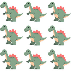 set of cartoon dinosaurs