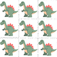 set of cartoon dinosaurs