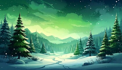 Winter landscape panorama