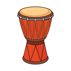 A traditional African drum, crafted from wood and animal skin, produces deep, rhythmic beats, symbolizing unity, culture, and the heartbeat of African heritage.
