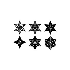 Obraz premium 6 different star shaped ornament silhouette vector