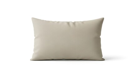 Neutral Beige Pillow Against a White Background