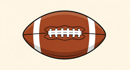 American Football Illustration on Plain Background