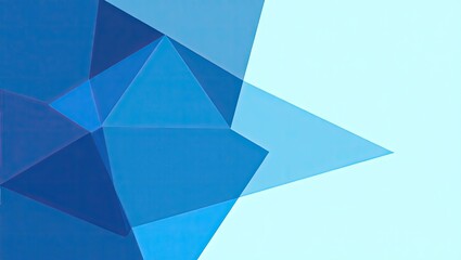 Obraz premium A vibrant geometric design, composed of overlapping, translucent triangles in varying shades of blue, creates a dynamic and modern aesthetic.