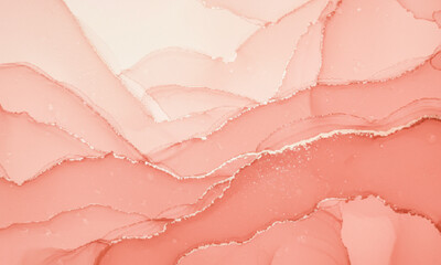 Soft Coral Iridescent Watercolor Gradient