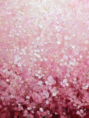 Vibrant Pink Abstract Artwork Showcasing a Blend of Delicate Flower Petals and Soft Colors in a Serene Arrangement