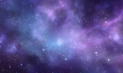 Naklejka premium A Mesmerizing View of a Purple and Blue Nebula with Twinkling Stars Creating a Magical Cosmic Space. generative aI