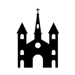 Fototapeta premium Vector illustration of church silhouette elegant religious building graphic for sacred architecture
