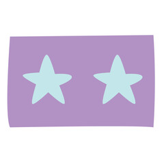 Obraz premium Two light blue stars on purple rectangle background. Great for decorative, rating, or playful-themed illustrations and designs.