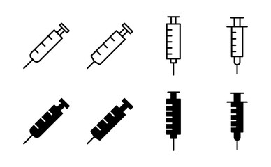 Syringe icon set. injection icon vector.