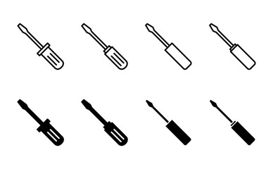 Screwdriver icon set. tools icon vector