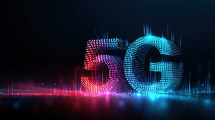 5G or 6G dot line mobile technology. Wireless data network and connection technology concept. high-speed, futuristic background. vector design.
