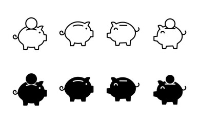 Piggy bank icon vector. piggy money icon