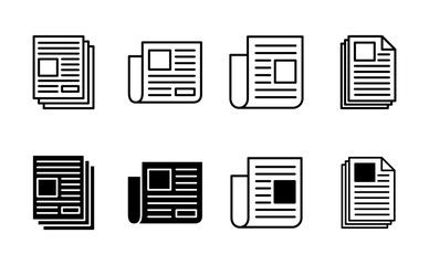 Newspaper icon set. news paper vector sign