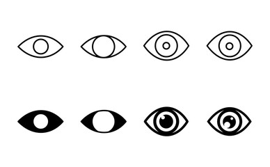 Eye icon set. Eye vector icon. Look and Vision icon.