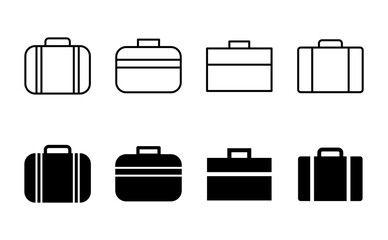 Briefcase icon set. suitcase icon. luggage symbol.