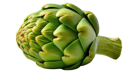 Obraz premium Artichoke's Green Elegance: A detailed macro shot reveals the vibrant green beauty of a single artichoke. The tight.