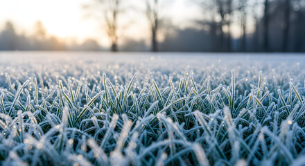 Frosty Morning Meadow Drenched in Dewlight