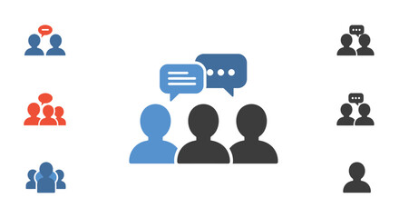 Empowering Digital Teams: Flat Vector Icon for Streamlined Group Communication & Collaboration